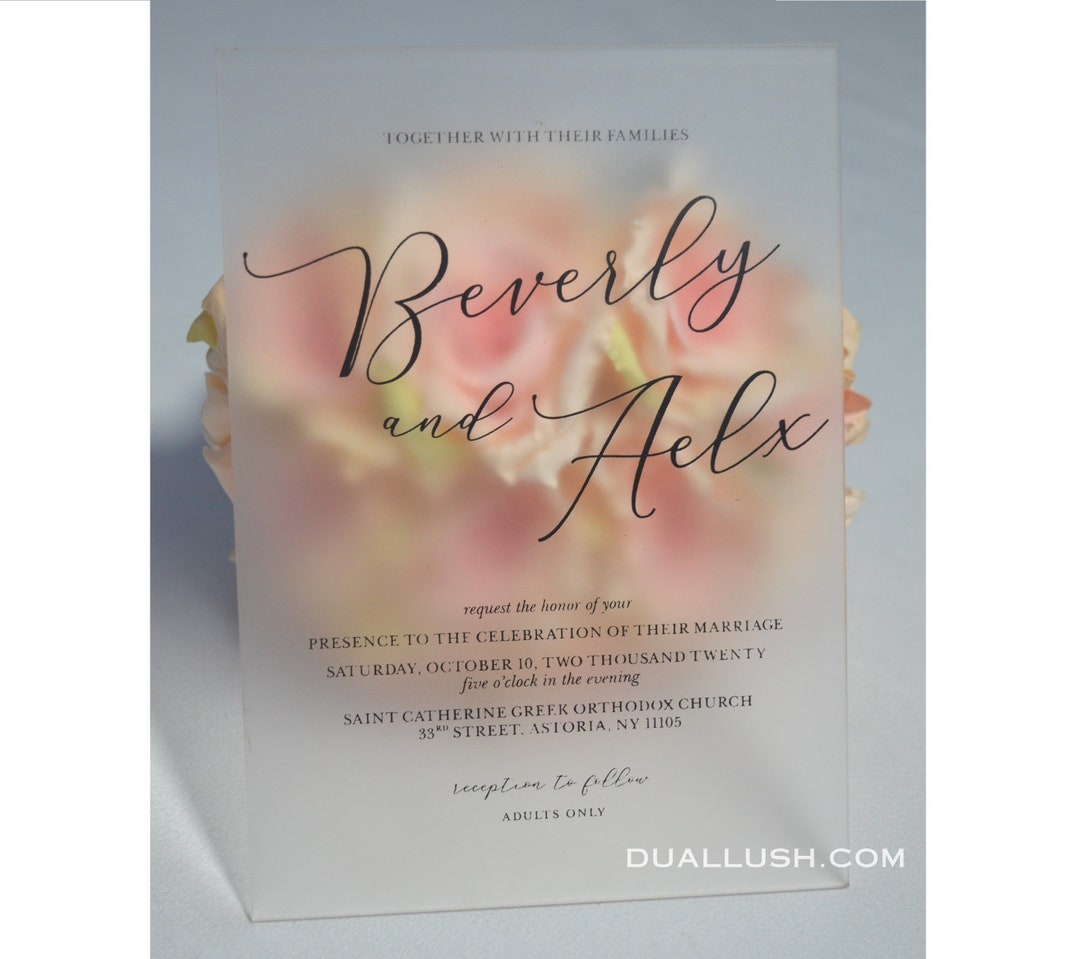 InvitationsByKhan — Frosted Acrylic Wedding Invitation — best for Best luxury feel