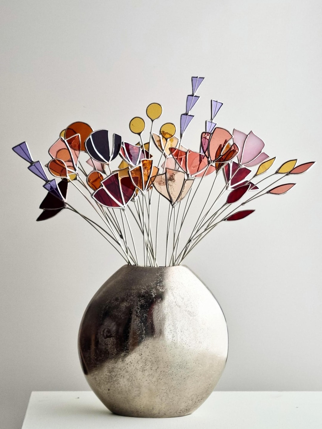 Handmade Stained Glass Flower Stems
