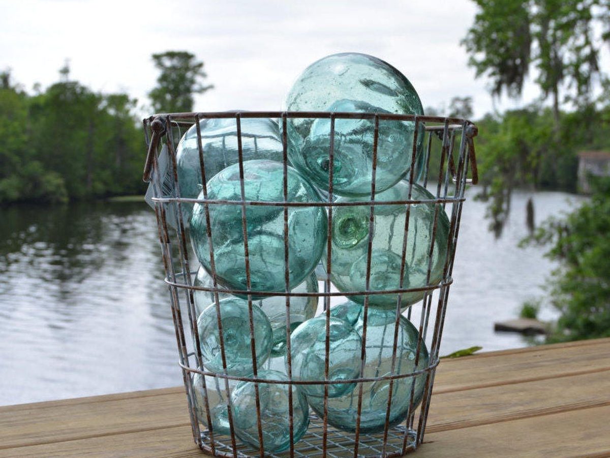 alongshoresdecor, Vintage Japanese Glass Fishing Floats, best for Best for a coastal shelf