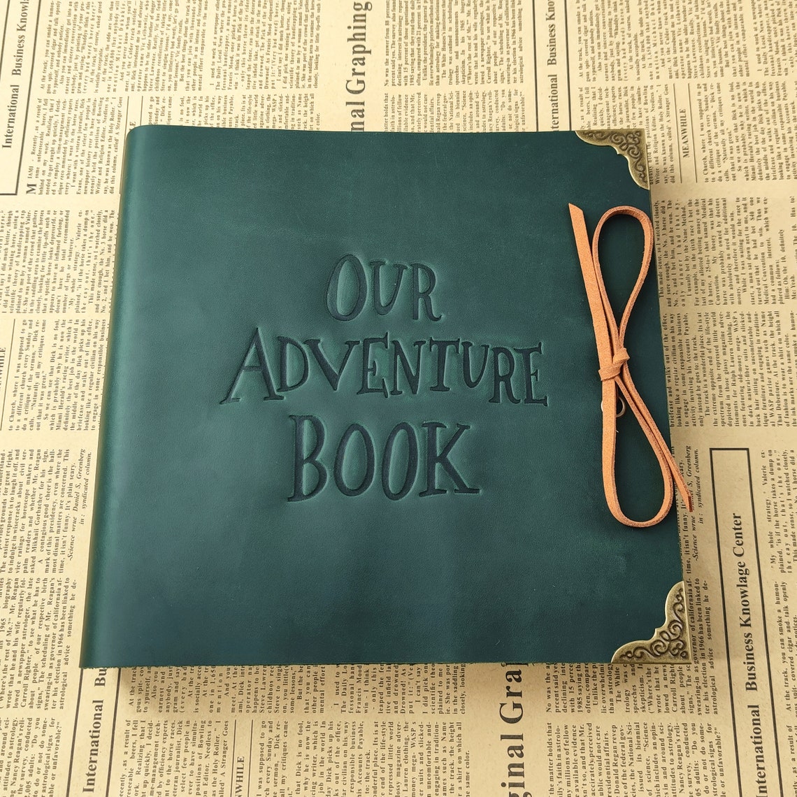 Personalized leather Our Adventure Book photo album scrapbook from Janneyleather on Etsy