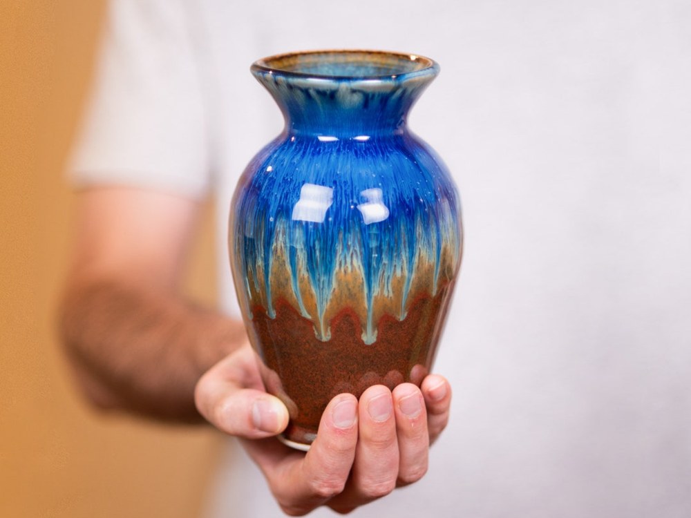 BlanketCreekStudio — Classic Studio Pottery Vase, Blue Ceramic — best for Best splurge