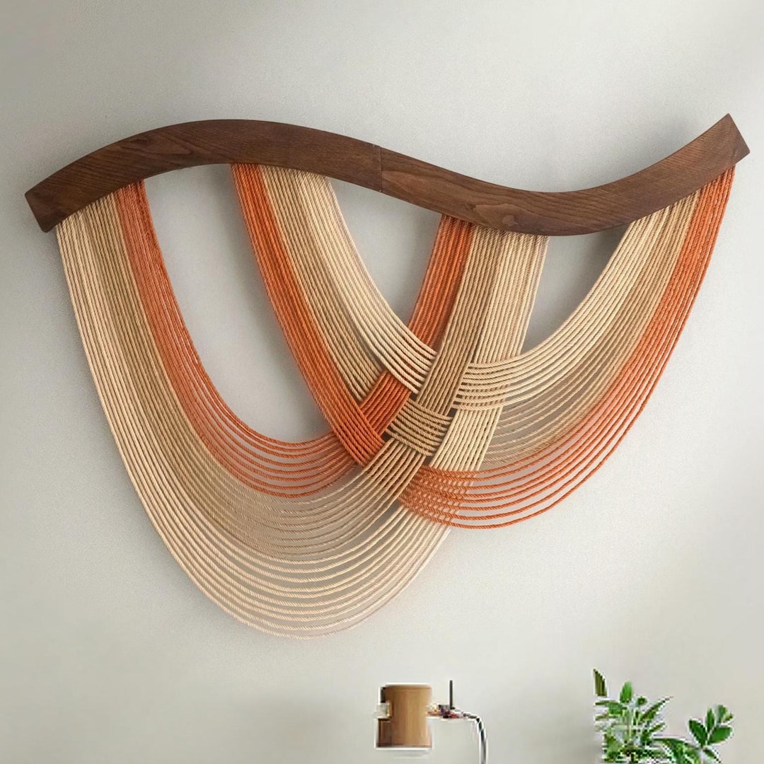 MinhAndBros — Macrame Fiber Wall Hanging, Boho Wall Art — best for Best textured fiber art