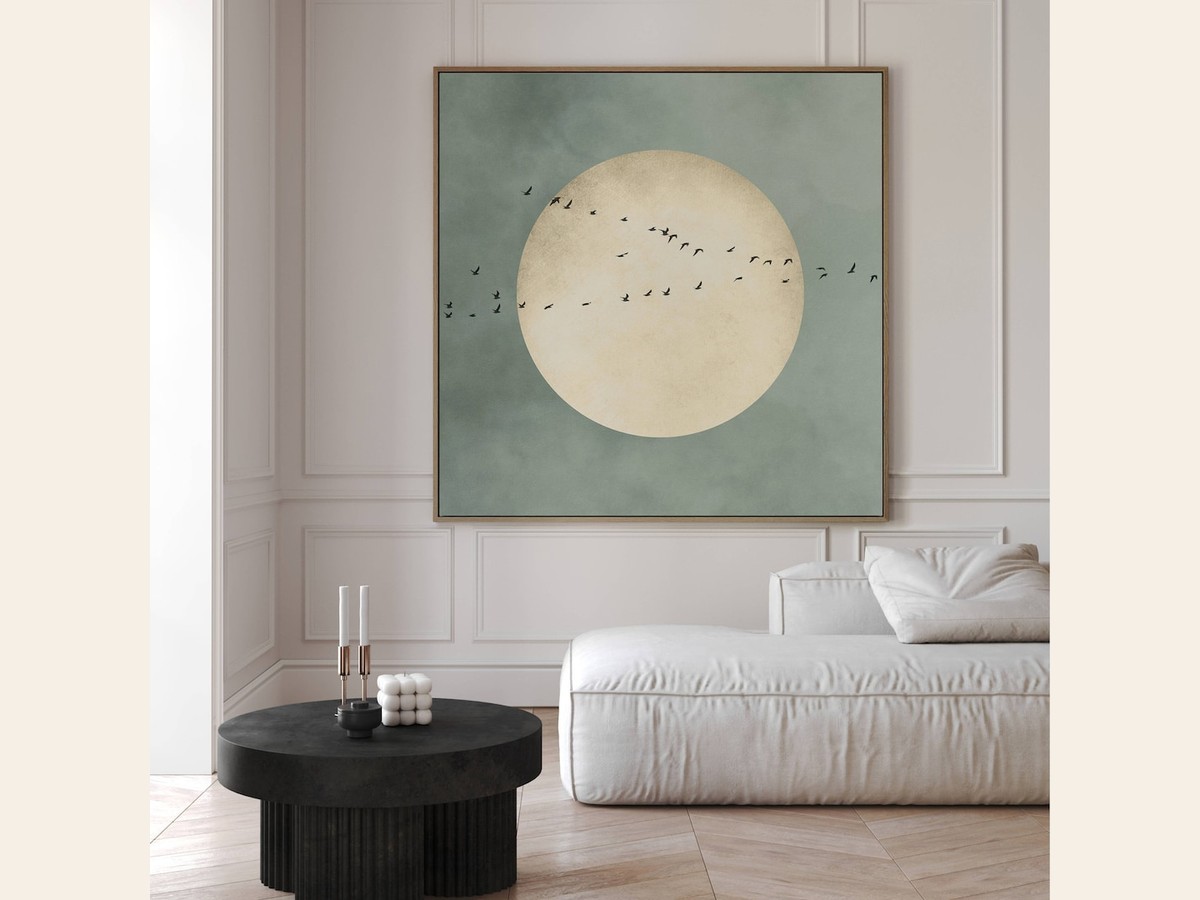 Aureous — Sage Green Moon Japandi Canvas — best for Best large canvas splurge