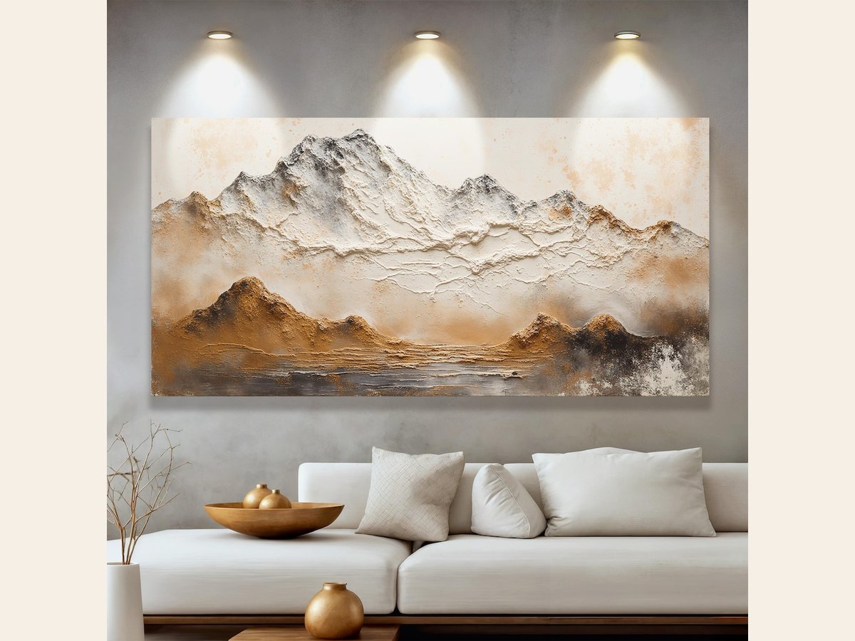 TailoredCanvases — Amber Horizons Mountain Abstract Canvas — best for Best budget abstract