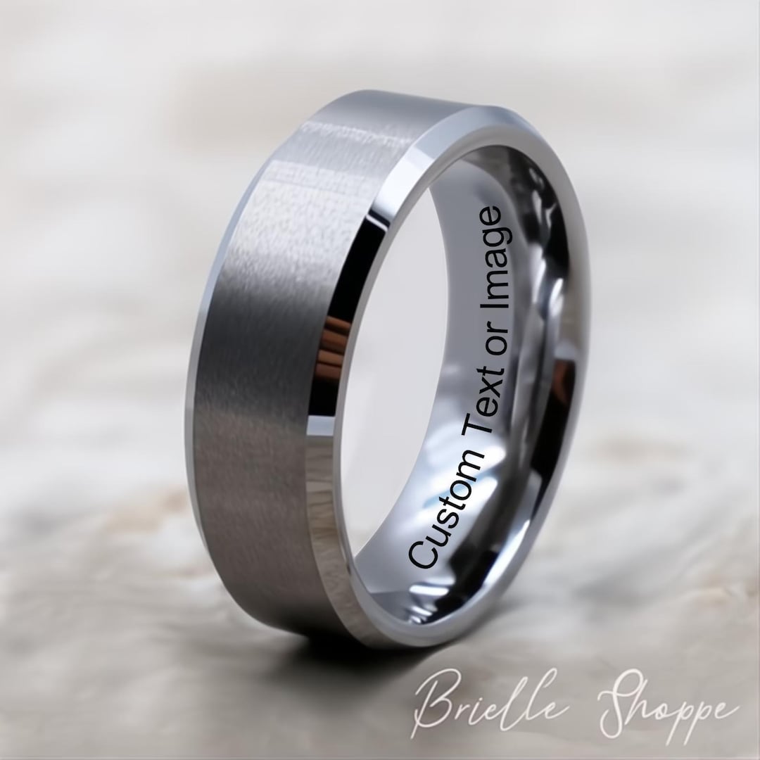 BrielleShoppe — Black Tungsten Wedding Band — best for Best overall tungsten