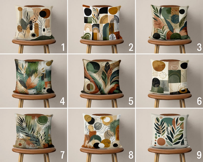 CentralHomeStore — Boho Abstract Leaves & Shapes Pillow Cover — best for Best modern boho print