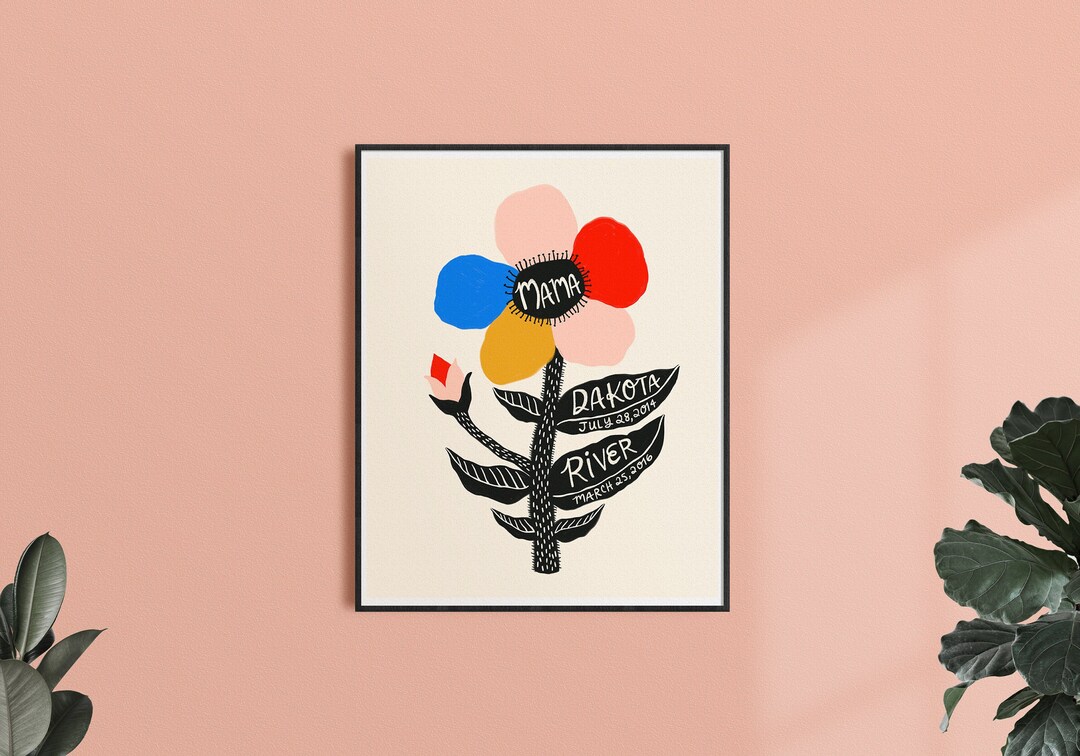 Mama Flower Art with Kids' Names