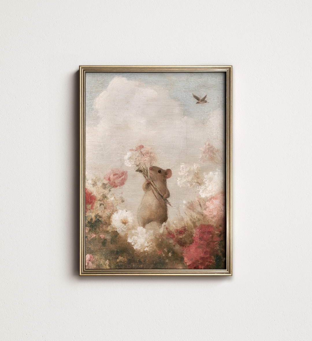 NorthPrints — Mouse and Wildflower Vintage Art Print — best for Best vintage botanical print