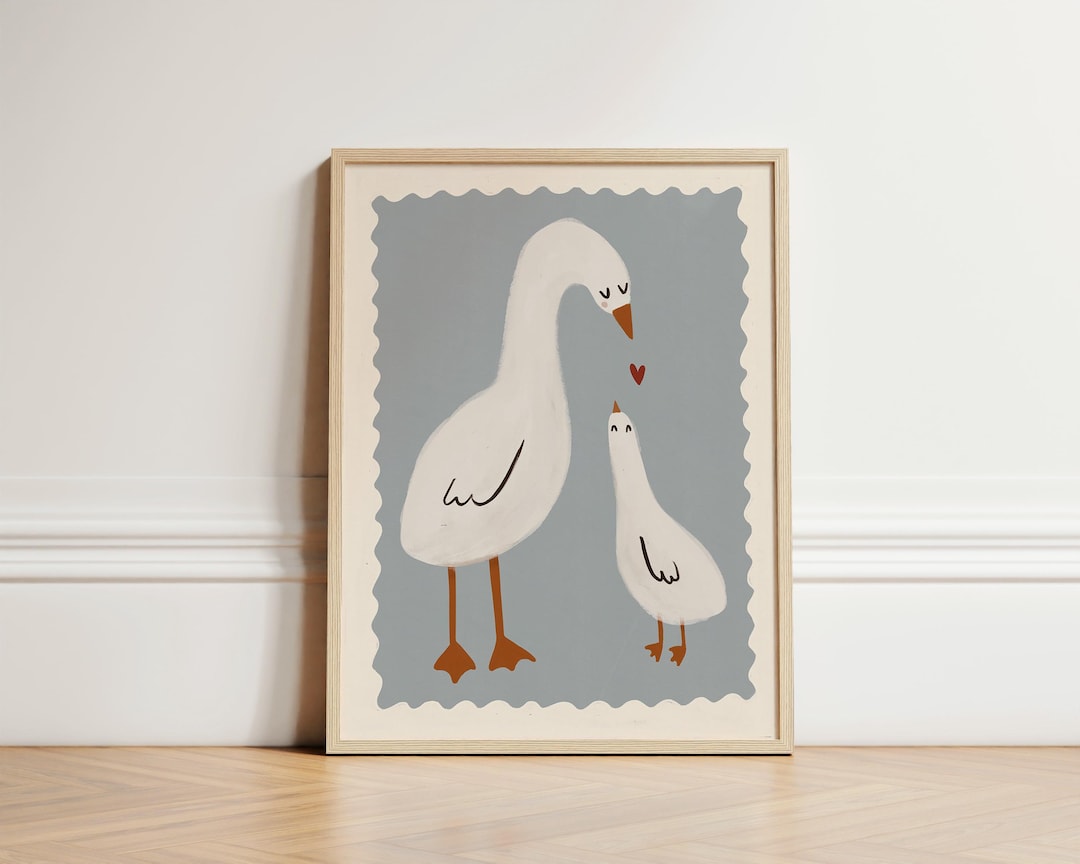 SimplyExtraJordanary — Mama Duck and Ducklings Nursery Print — best for Best digital download print