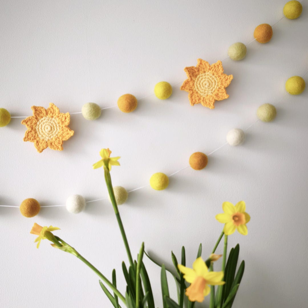 ElfinHouse — Felt Ball Sunshine Garland — best for Best textile garland