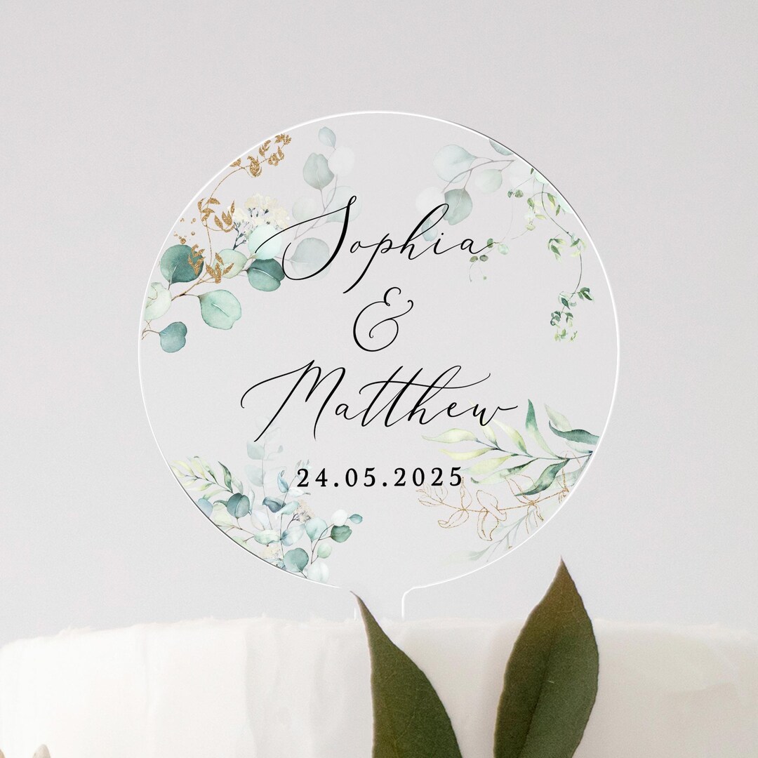 Fromwillow — Personalised Wedding Cake Topper in Acrylic — best for Modern elegant weddings