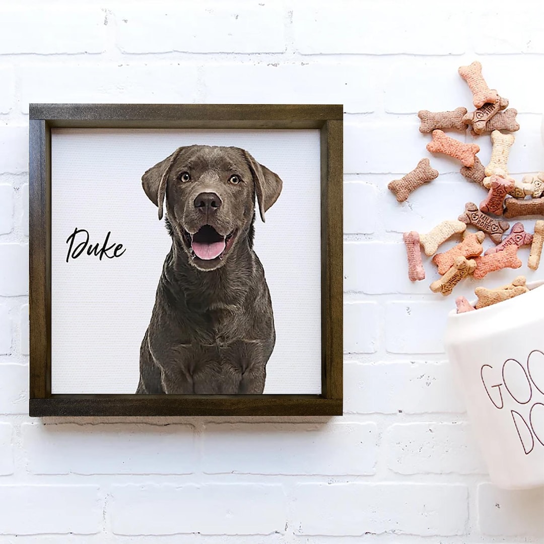 Custom pet photo canvas with oil paint effect from Inspireddecorco Etsy memorial wall art