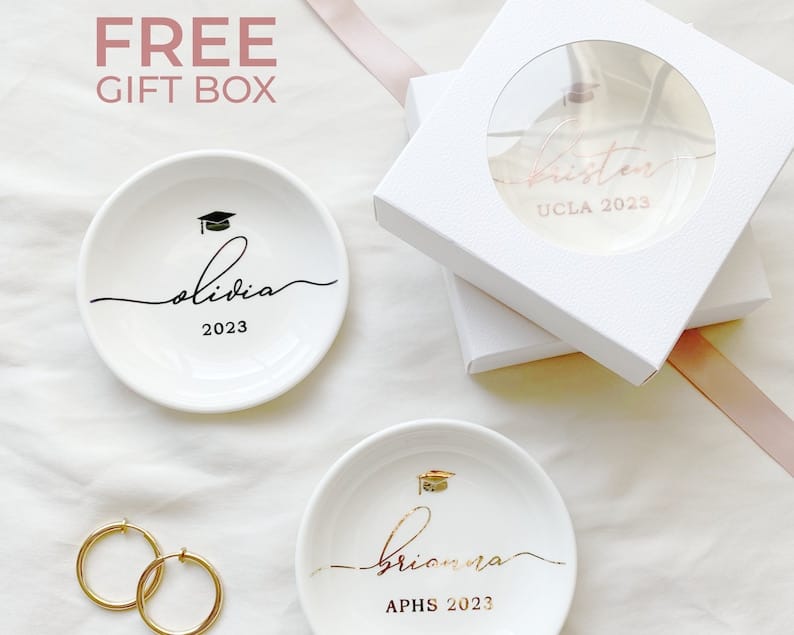 LoveSuna — Personalized Graduation Ring Dish, Class of 2026 — best for Best keepsake under $15