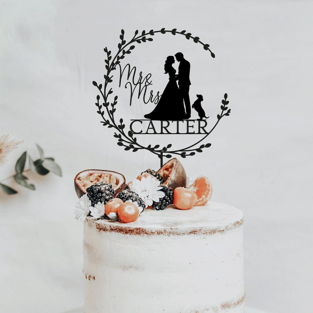 MerNoire — Dog Silhouette Wedding Cake Topper — best for Pet parents
