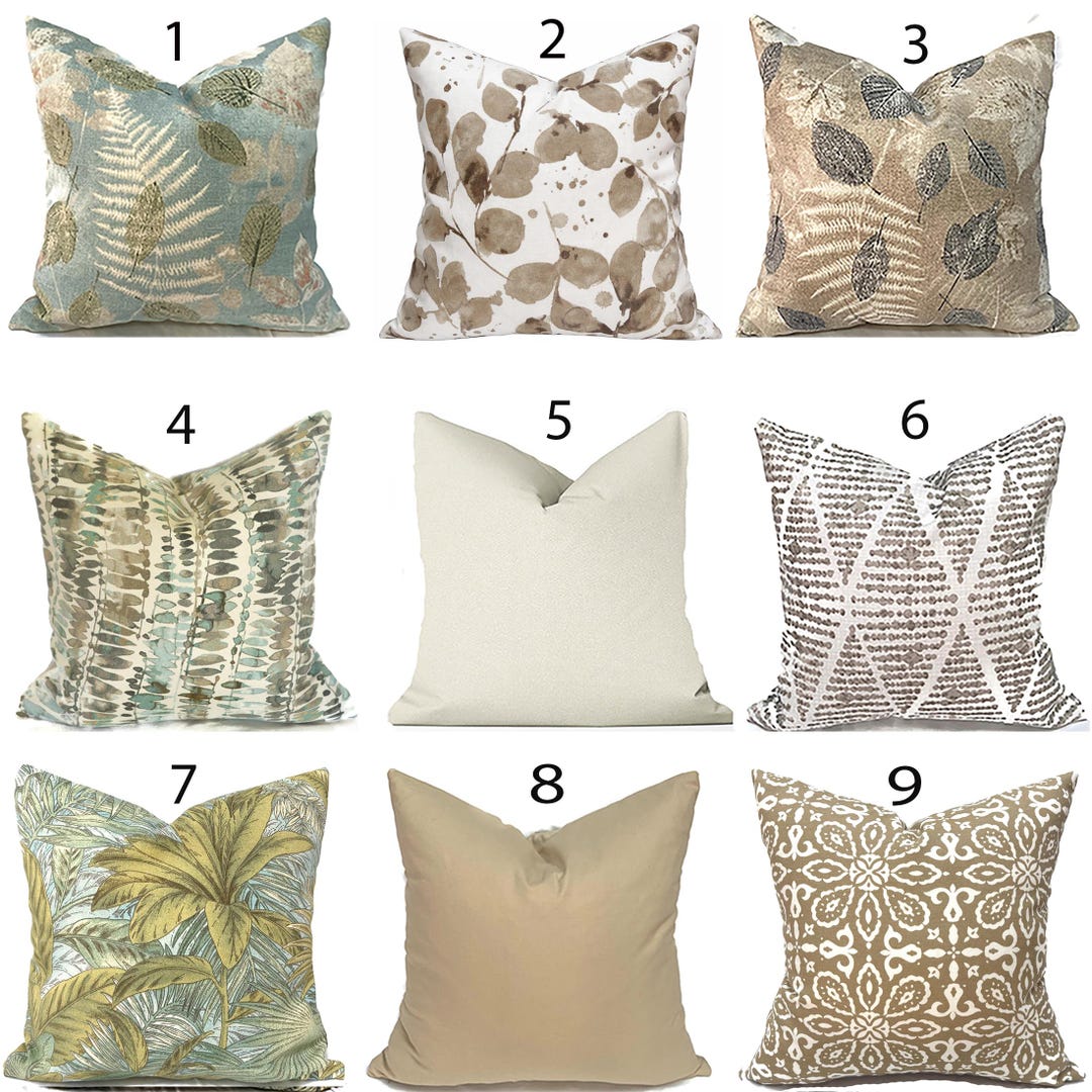 OurPillowStudio — Outdoor Pillow Cover with Zipper, Neutral Tans — best for Best for patios