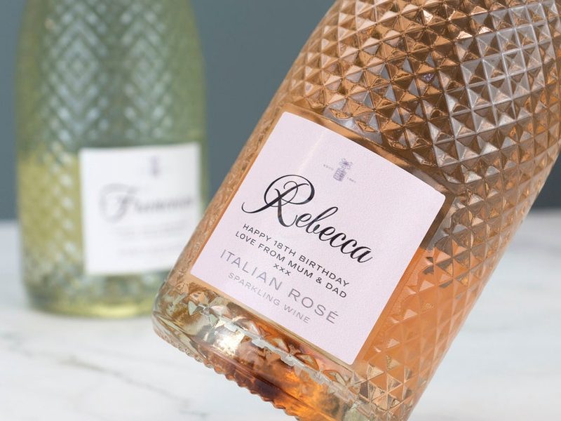 Personalized vinyl prosecco wine bottle label sticker from A1GraphicsLtd on Etsy