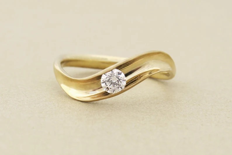 SivanLotan — Moissanite Wave Ring — best for Most unique design