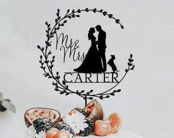 Sugarplumcottage — Dinosaur Wedding Cake Topper Set — best for Whimsical and nerdy couples