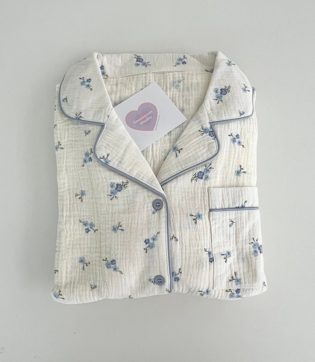 Muslin Flower Pattern Pajama Set